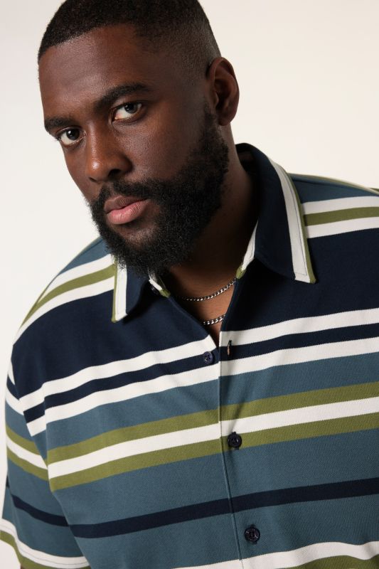 STHUGE piqué striped shirt