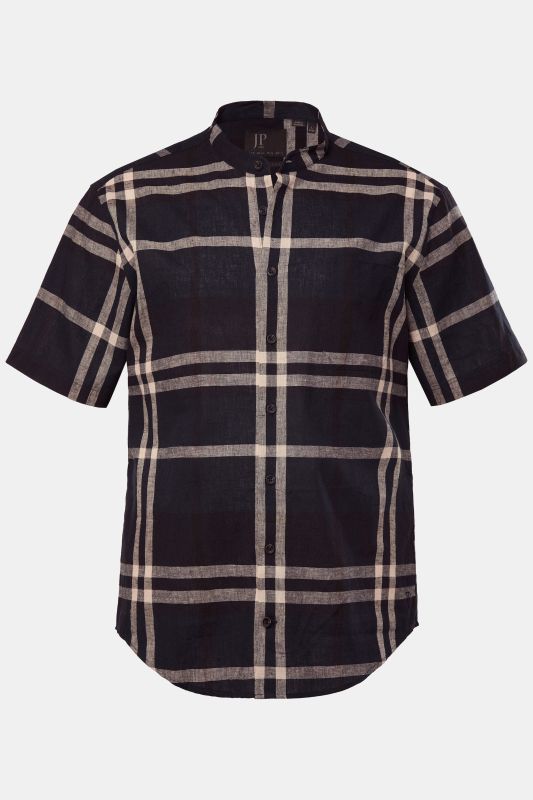 Linen blend check shirt