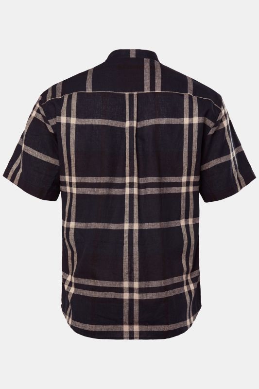 Linen blend check shirt