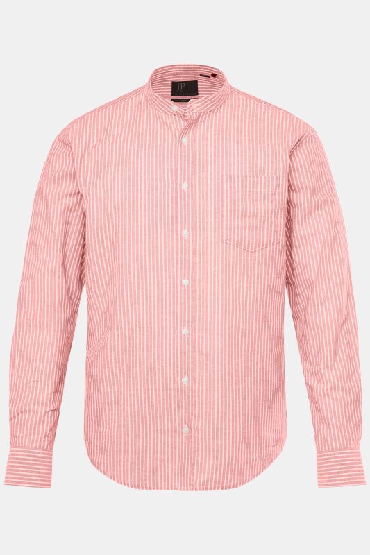 Linen blend striped shirt