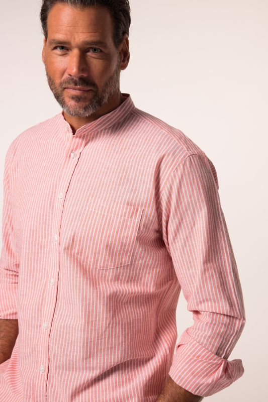 Linen blend striped shirt