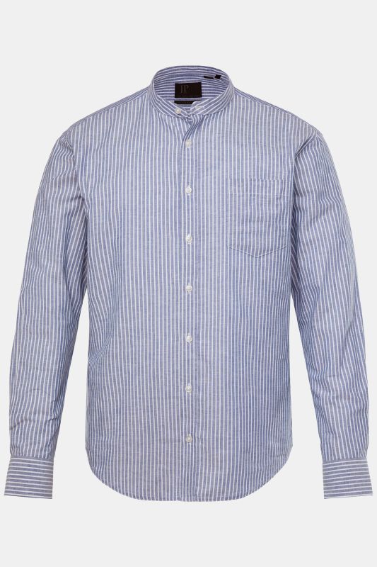 Linen blend striped shirt