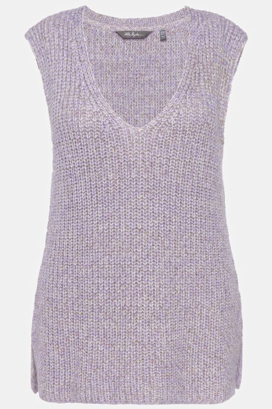 Glitter Effect Patent Knit V-Neck Sweater Vest