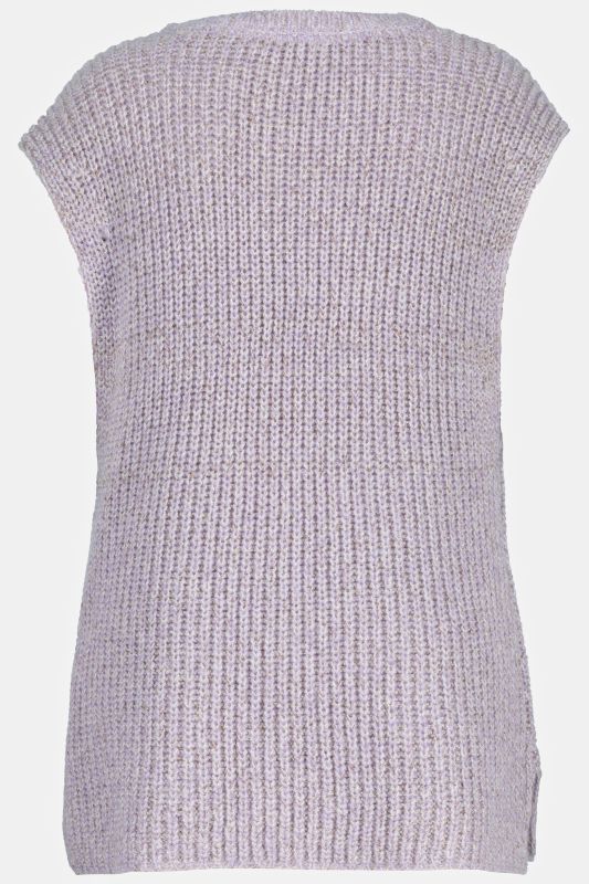 Glitter Effect Patent Knit V-Neck Sweater Vest