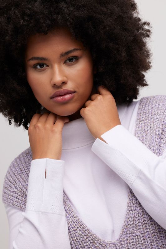Glitter Effect Patent Knit V-Neck Sweater Vest