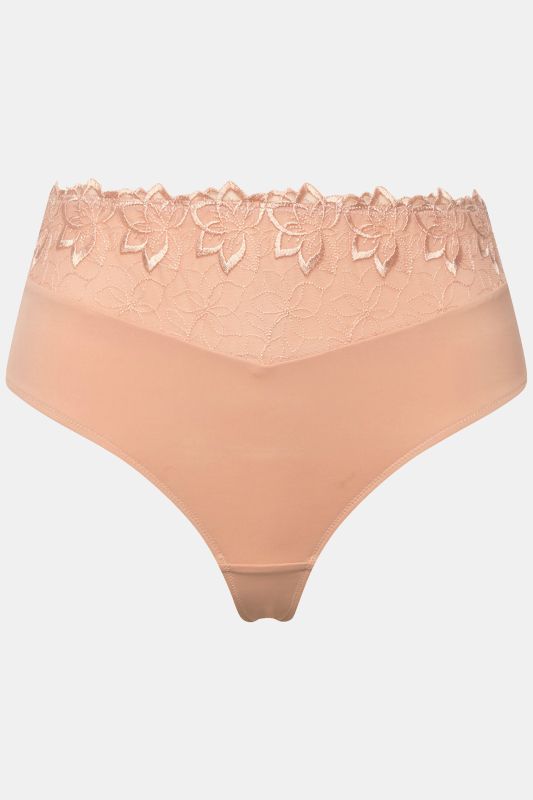 Lace Detail High Rise Thong