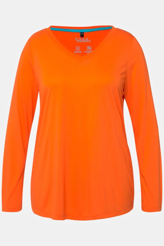 Antibacterial Long Sleeve V-Neck Jersey Tee