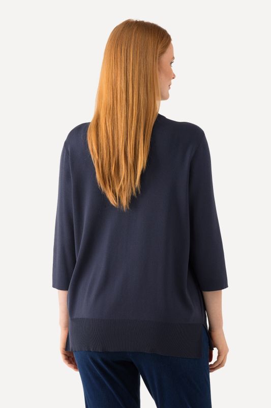 Ribbed Cutout 3/4 Sleeve Tee