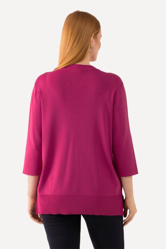 Ribbed Cutout 3/4 Sleeve Tee