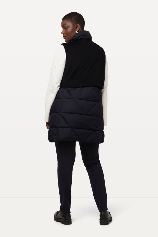 Mixed Texture Wool Look Vest