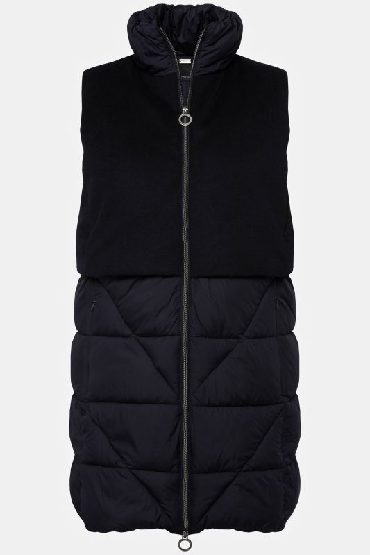 Mixed Texture Wool Look Vest
