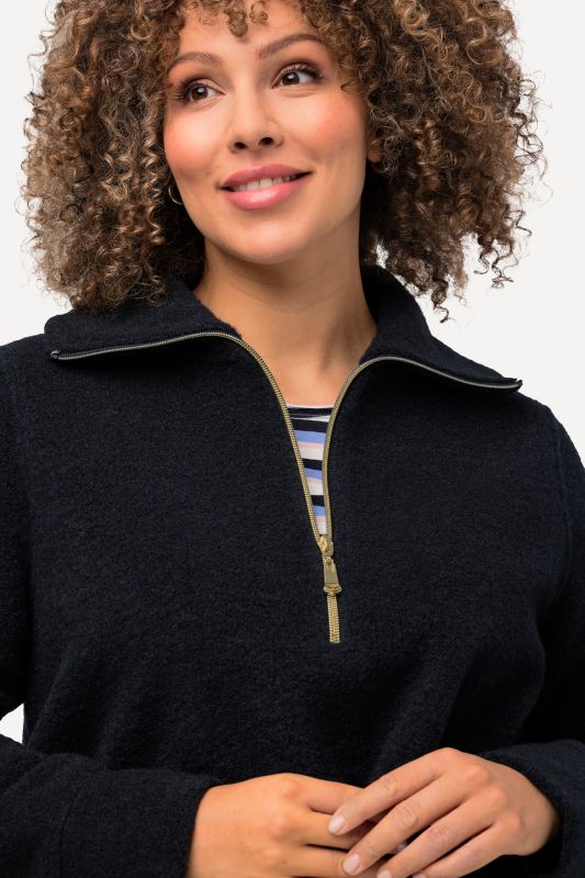 Sweatshirt mit Stehkragen und Reißverschluss
