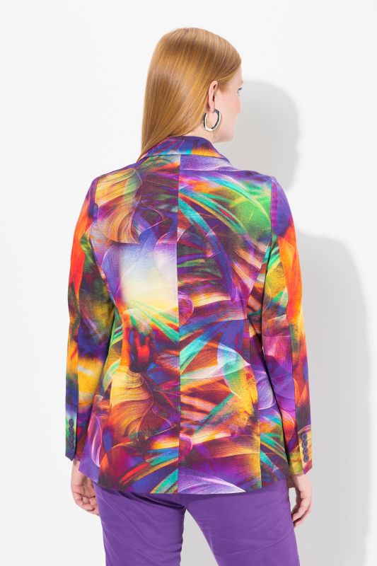 Abstract Print Long Sleeve Blazer
