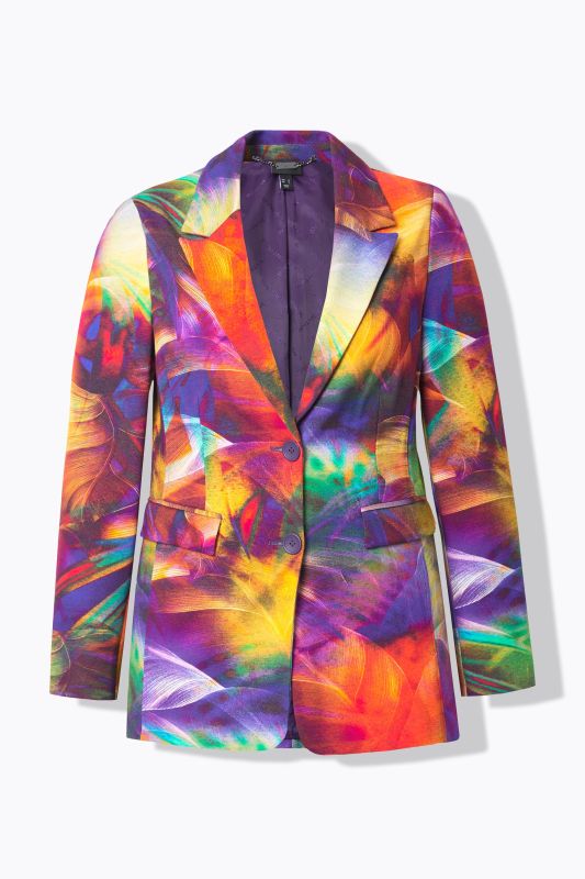Abstract Print Long Sleeve Blazer