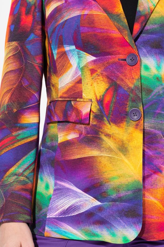Abstract Print Long Sleeve Blazer