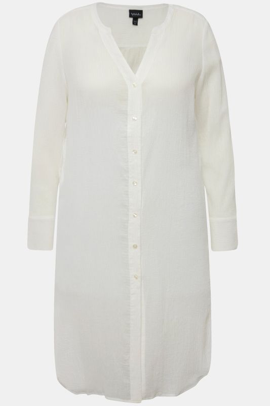 Sheer Textured Longline Blouse