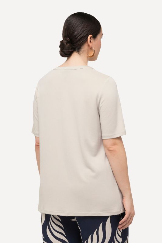 Split Neck Short Sleeve T-Shirt