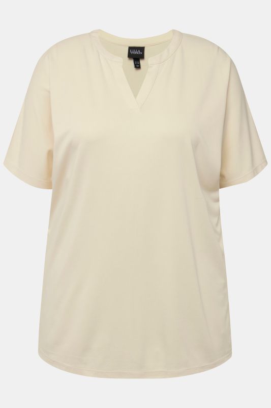 Split Neck Short Sleeve T-Shirt
