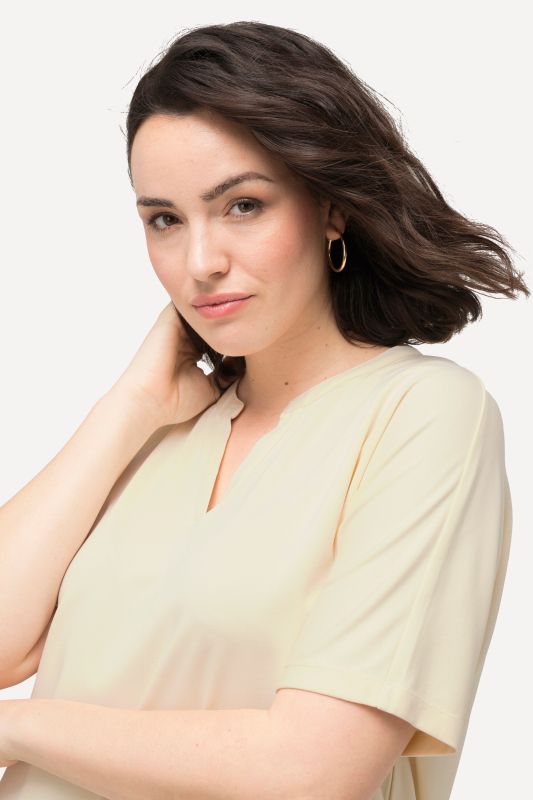 Split Neck Short Sleeve T-Shirt