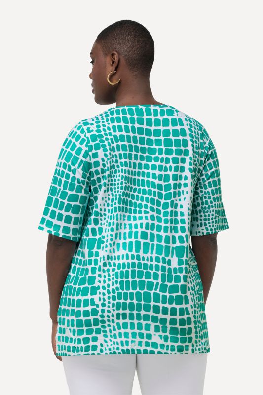 Snakeskin Print Short Sleeve Pima Cotton Tee