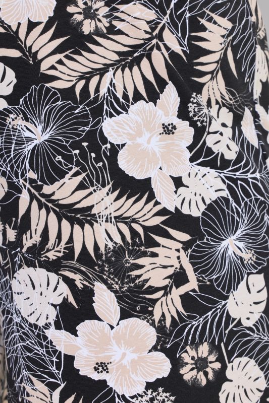 Tropical Leaf Two Piece Shorty Pajama Set
