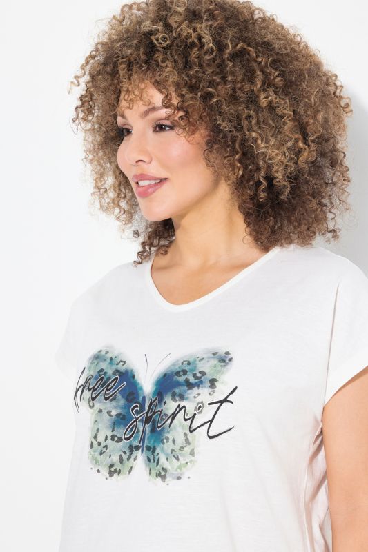 Free Spirit Butterfly Cap Sleeve Graphic Tee
