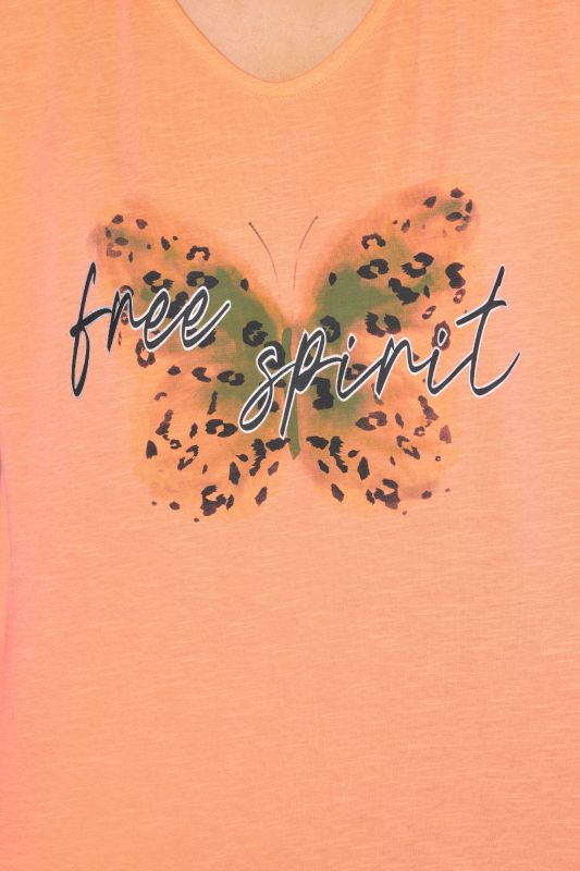 Free Spirit Butterfly Cap Sleeve Graphic Tee