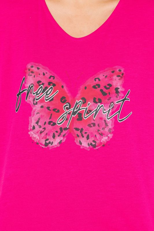 Free Spirit Butterfly Cap Sleeve Graphic Tee