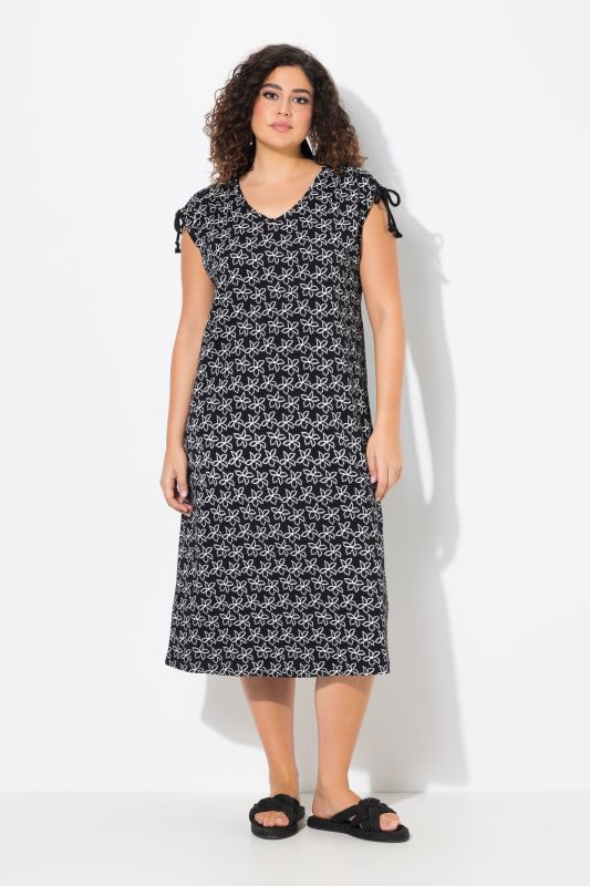 Vinework Gathered Cap Sleeve Dress