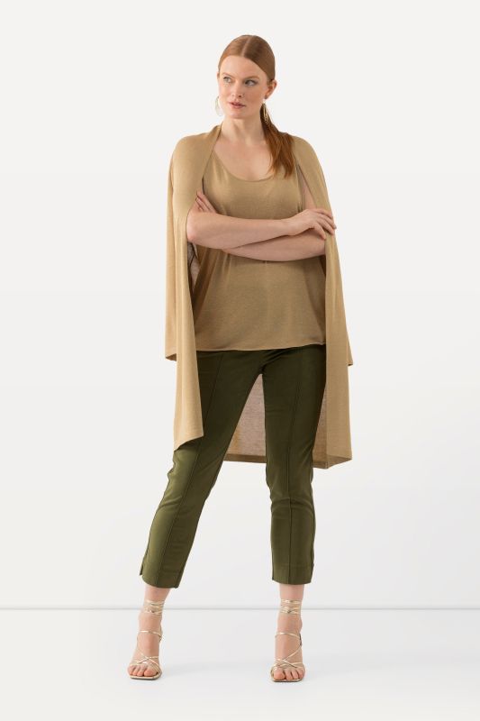 Cigarette Pintuck Elastic Waistband Pants