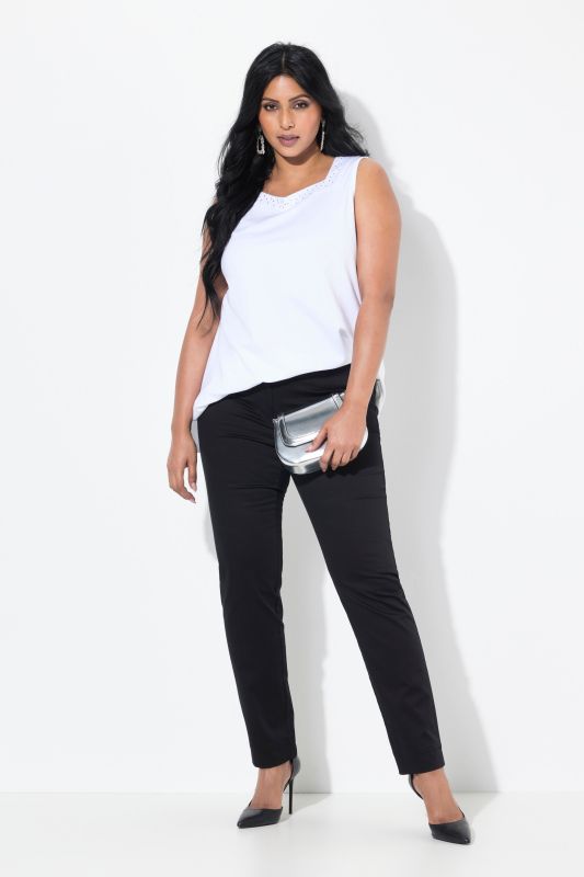 Stretch Fit Elastic Waist Chino Pants