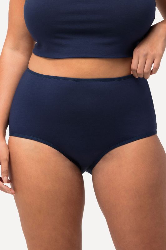 2 Pack of Eco Stretch Cotton Brief Panties - Navy, White