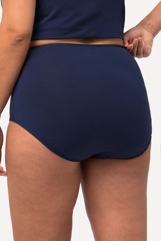 2 Pack of Eco Stretch Cotton Brief Panties - Navy, White