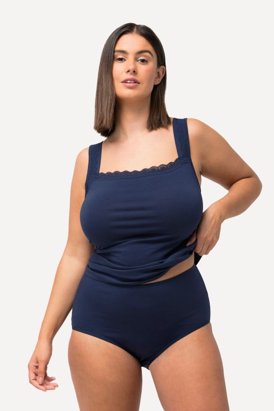 2 Pack of Eco Stretch Cotton Brief Panties - Navy, White