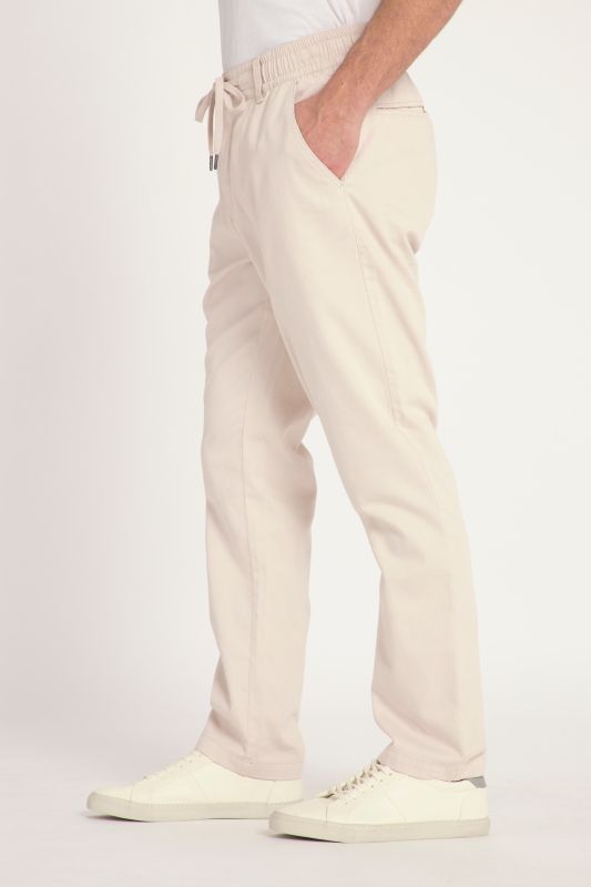 Linen-effect trousers
