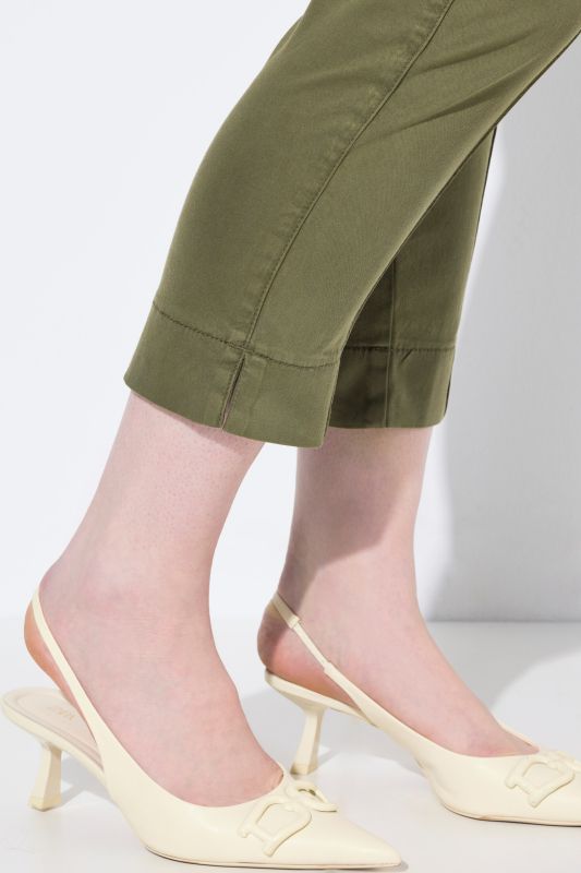 Cigarette Pintuck Elastic Waistband Pants
