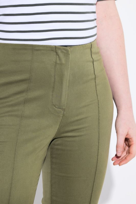 Cigarette Pintuck Elastic Waistband Pants