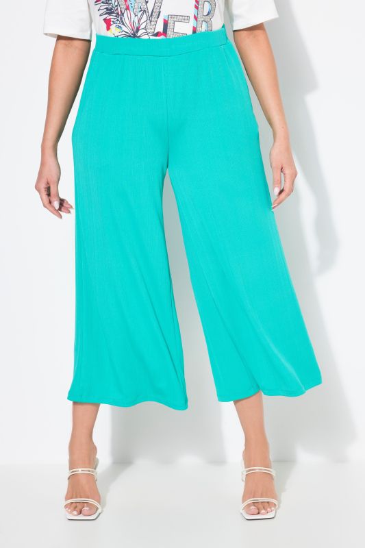 Textured Crepe Wide Leg Culottes