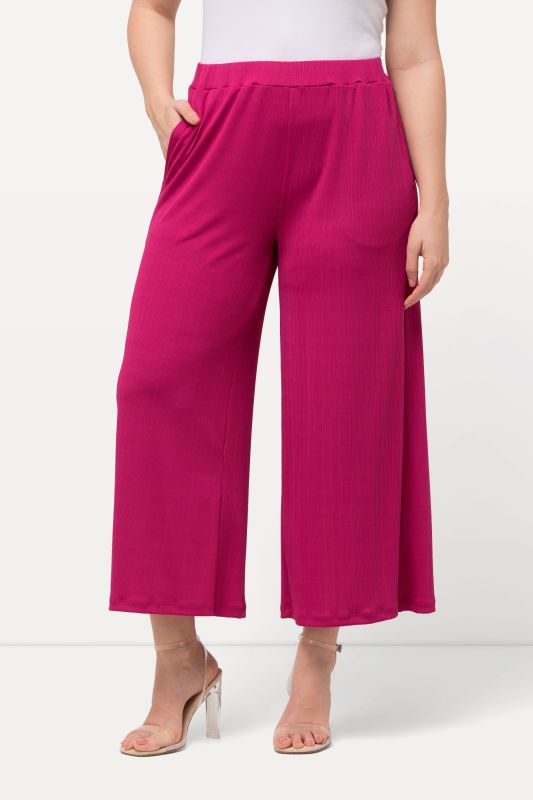 Textured Crepe Wide Leg Culottes