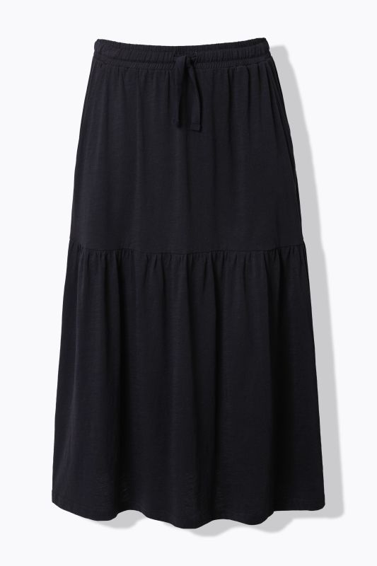 Elastic Waist Flounce Panel Jersey Skirt