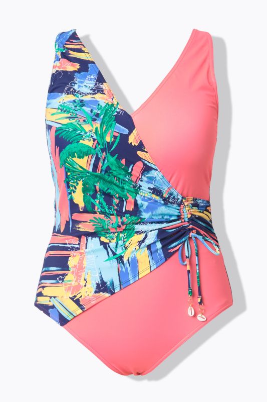 Dolce Vita Print Wrap Look One Piece Swimsuit