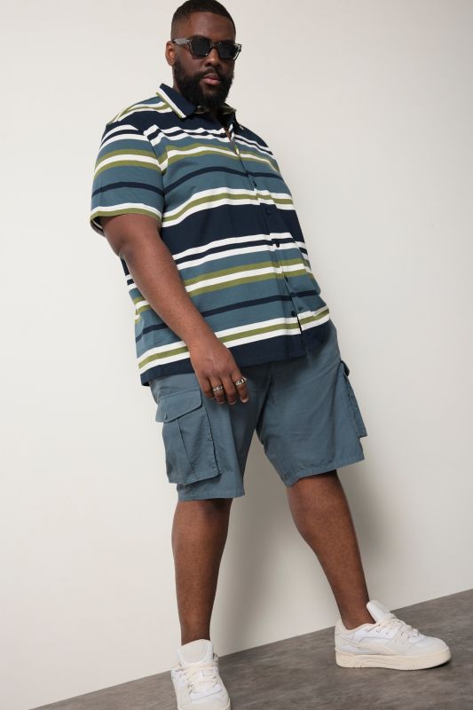 STHUGE cargo shorts, loose fit, ripstop, elasticated waistband, up to size 72