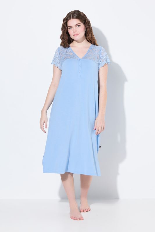 Lace Panel Cap Sleeve Nightgown
