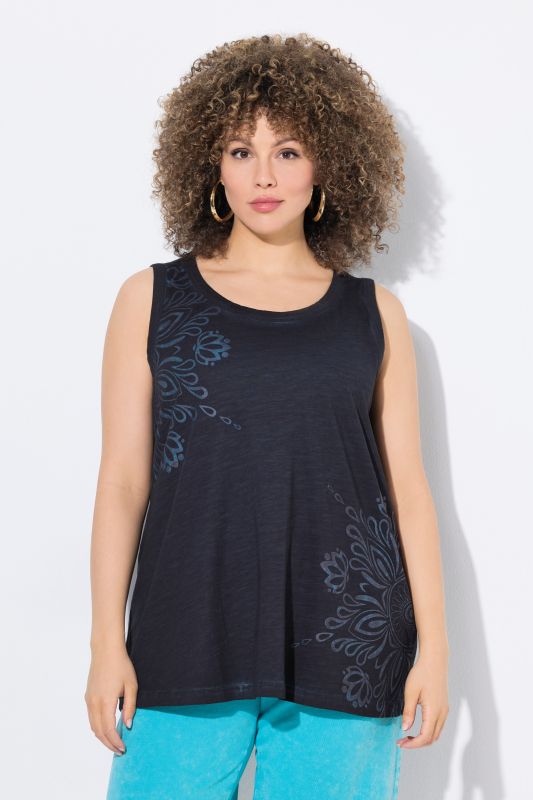 Textured Mandala Motif Tank