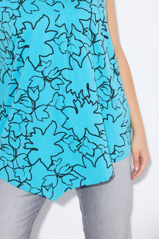 Flower Outline Pointed Hem Tank