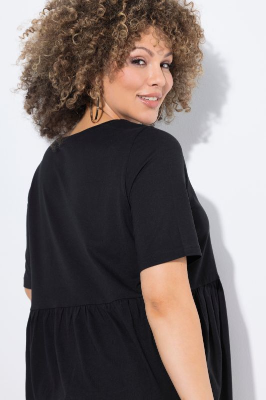 Short Sleeve Empire Waist Knit Tunic