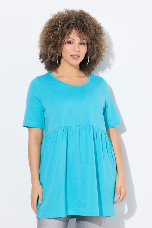 Short Sleeve Empire Waist Knit Tunic