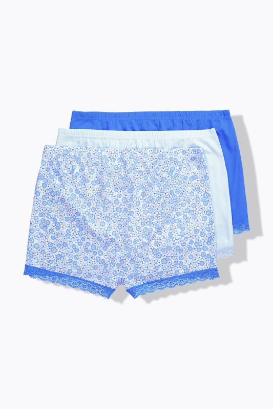3 Pack Lace Trim Boyshorts- Daisy