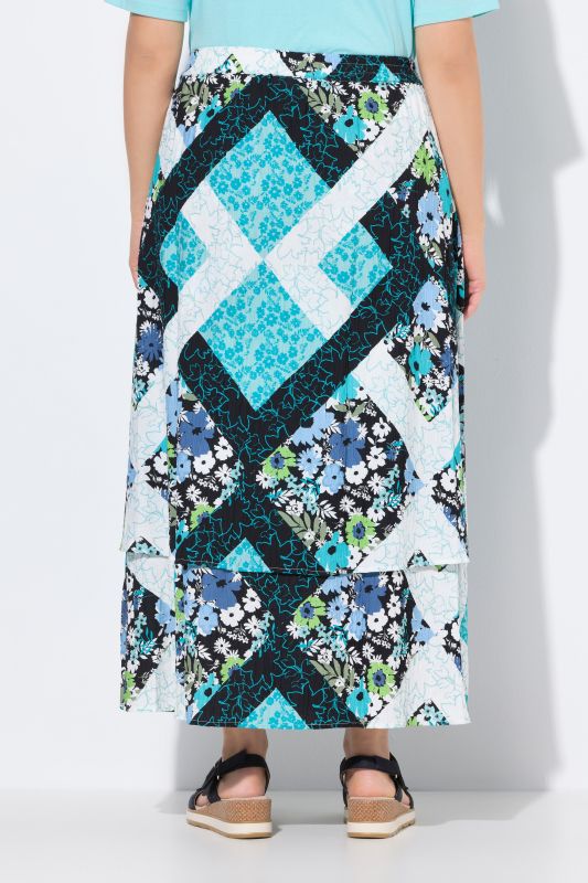 Floral Patchwork Layered Skirt