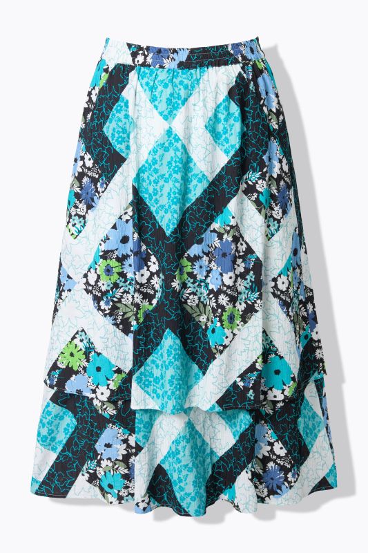 Floral Patchwork Layered Skirt